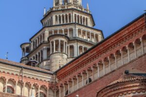 certosa di pavia in low angle shot